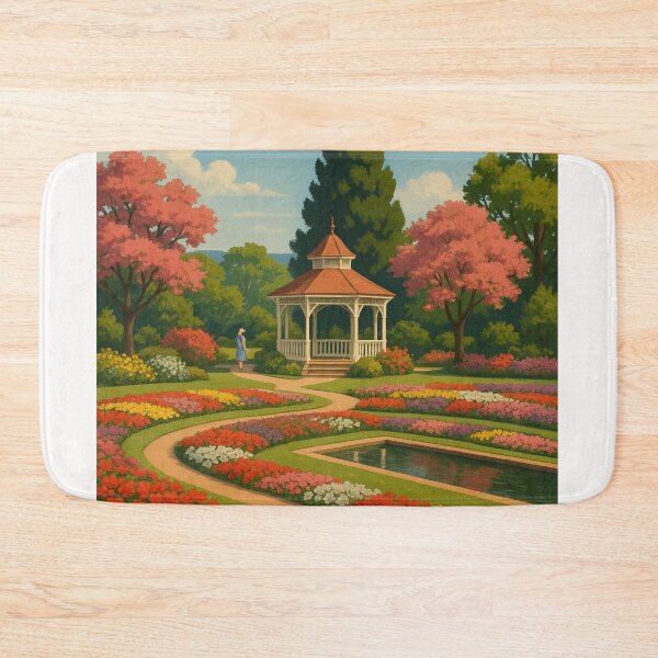 Item preview, Toowoomba Garden Path with Gazebo and Blooming Trees designed and sold by Places On Earth.