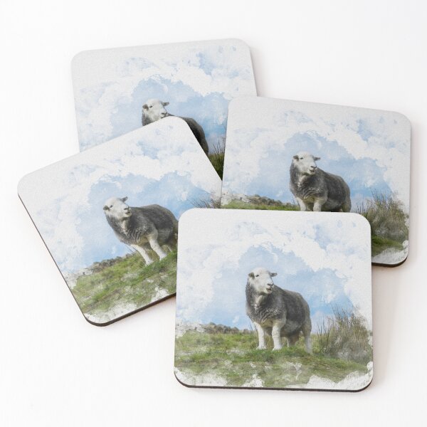 Item preview, Herdwick Sheep On A Hill Watercolour Photograph designed and sold by Jane Stanley Photography.