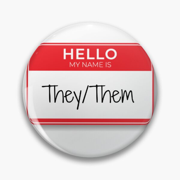 Item preview, Hello My Name Is They/Them Pronoun Sticker – Gender Inclusive Name Tag Design designed and sold by Jaspersdigitalart.