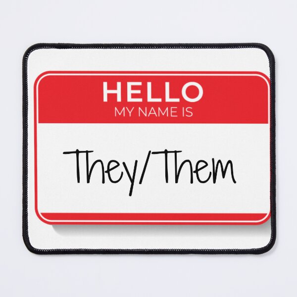 Item preview, Hello My Name Is They/Them Pronoun Sticker – Gender Inclusive Name Tag Design designed and sold by Jaspersdigitalart.