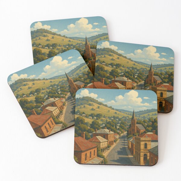 Item preview, Carcoar Main Street with Steepled Church and Heritage Buildings designed and sold by Places On Earth.