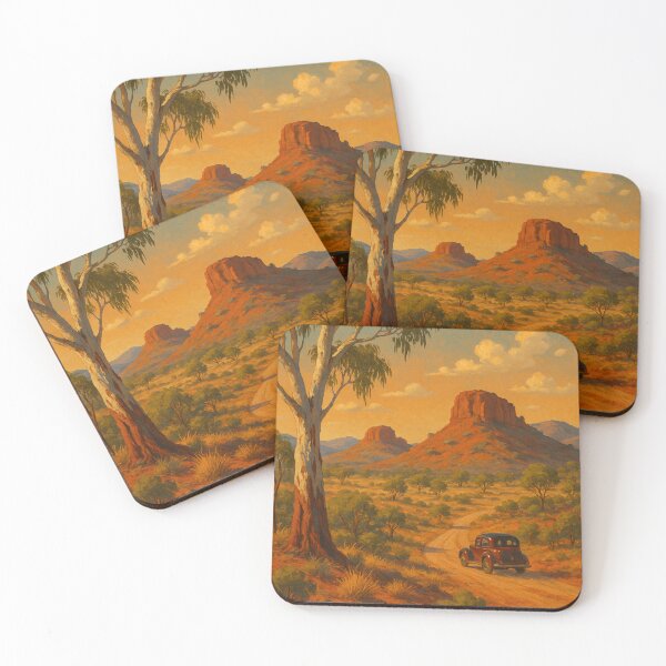 Item preview, Cloncurry Desert Track with Red Rock Mesas designed and sold by Places On Earth.