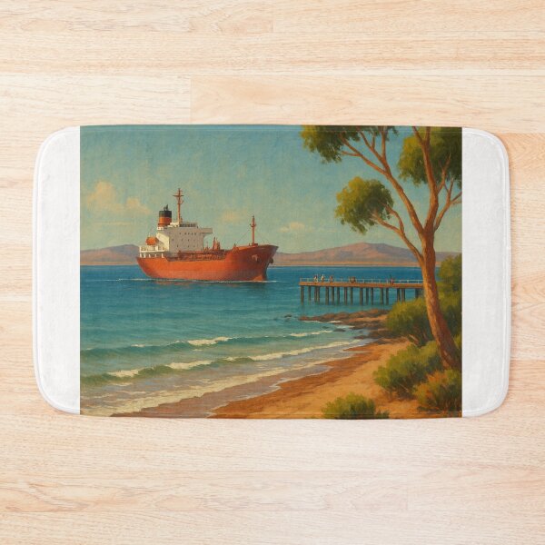 Item preview, Whyalla Shoreline with Freighter and Jetty designed and sold by Places On Earth.