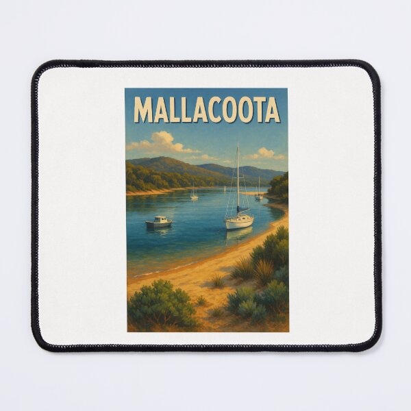 Item preview, Mallacoota Bay with Anchored Sailboats and Forest Backdrop designed and sold by Places On Earth.