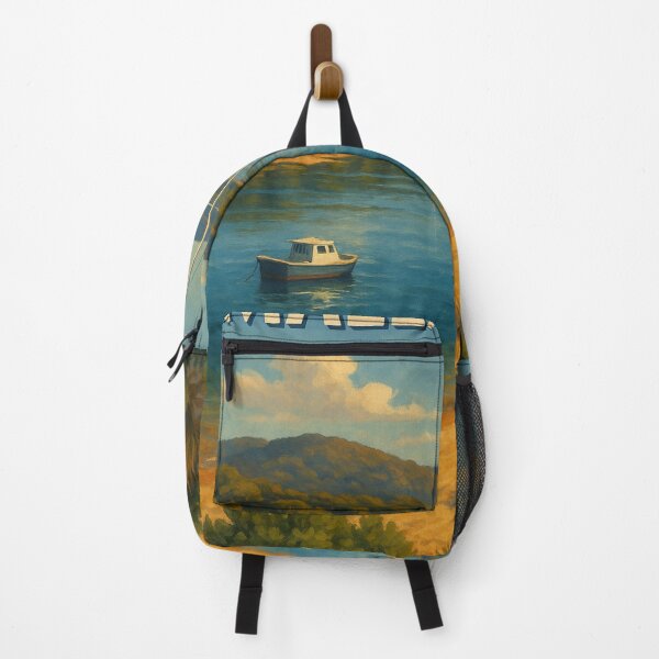 Item preview, Mallacoota Bay with Anchored Sailboats and Forest Backdrop designed and sold by Places On Earth.