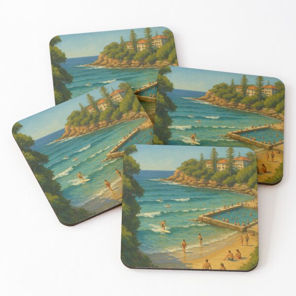 Item preview, Fairy Bower Surf Beach with Rock Pool and Sunbathers designed and sold by Places On Earth.