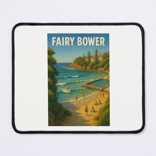 Item preview, Fairy Bower Surf Beach with Rock Pool and Sunbathers designed and sold by Places On Earth.