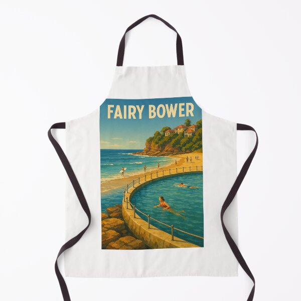 Item preview, Fairy Bower Circular Pool with Surfers and Coastal Cliffs designed and sold by Places On Earth.