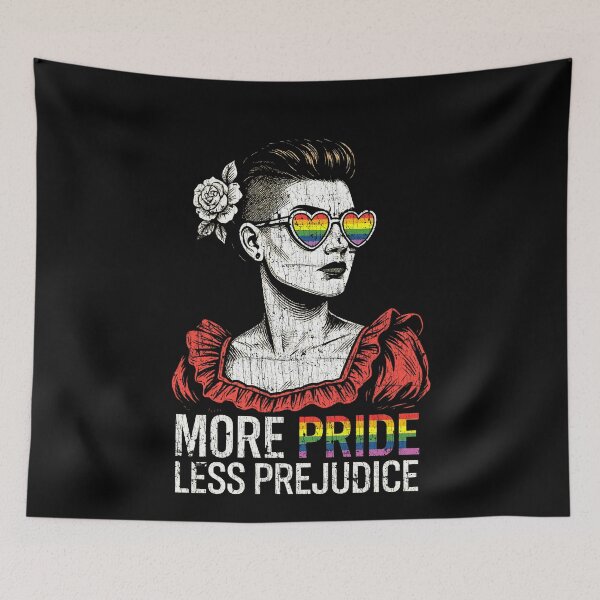 Item preview, More Pride Less Prejudice Pride Month LGBTQ designed and sold by Dolphin Graphic.
