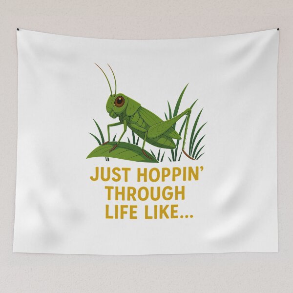 Item preview, "Just Hoppin’ Funny Grasshopper Art" designed and sold by Istyak7.