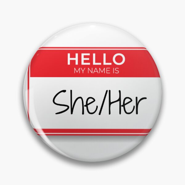 Item preview, Hello My Name Is She/Her Pronoun Sticker – Gender Inclusive Name Tag Design designed and sold by Jaspersdigitalart.