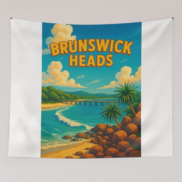 Item preview, Brunswick Heads Bridge with Beach and Coastal Forest designed and sold by Places On Earth.