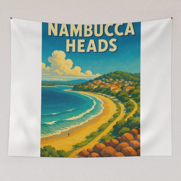 Item preview, Nambucca Heads Coastline with Red Rocks and Surf Beach designed and sold by Places On Earth.