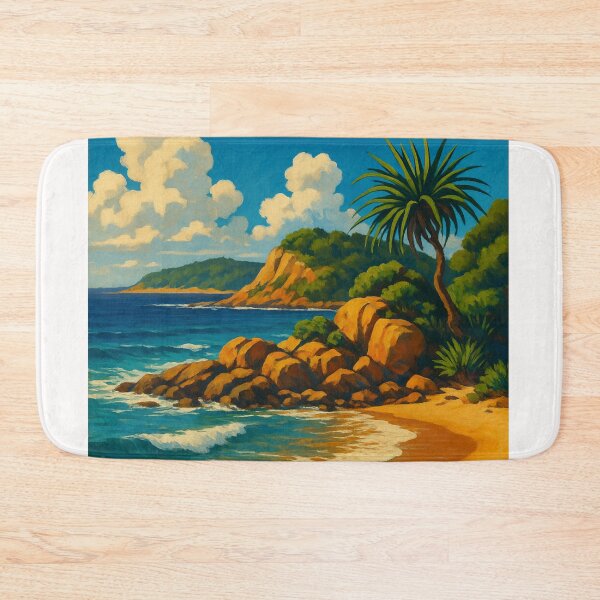 Item preview, Nambucca Heads Curved Coastline with Red Rocks and Seaside Homes designed and sold by Places On Earth.