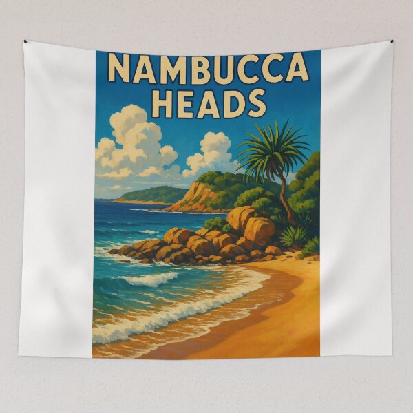 Item preview, Nambucca Heads Curved Coastline with Red Rocks and Seaside Homes designed and sold by Places On Earth.