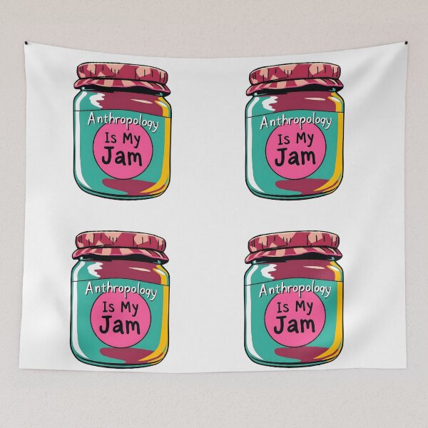 Item preview, Anthropology Is My Jam text on a label of a jam jar designed and sold by EmeraldeaArt.