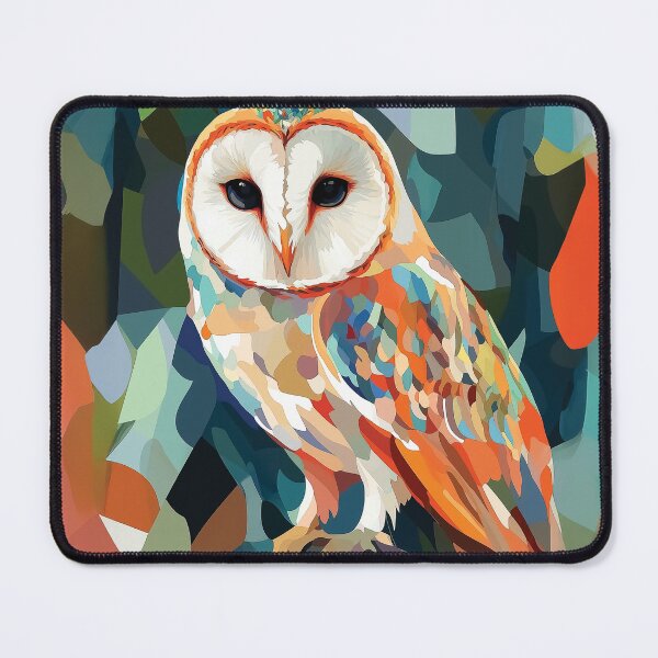 Item preview, Expressive Painterly Barn Owl in Vibrant Abstract Color Patches design. designed and sold by HEMRO.