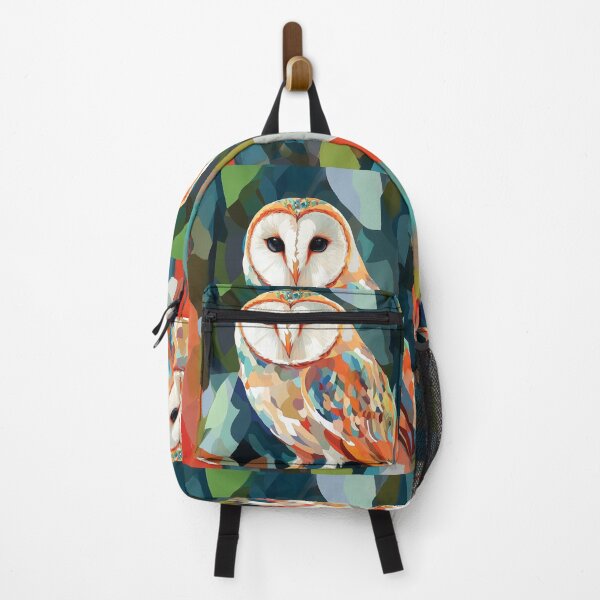 Item preview, Expressive Painterly Barn Owl in Vibrant Abstract Color Patches design. designed and sold by HEMRO.