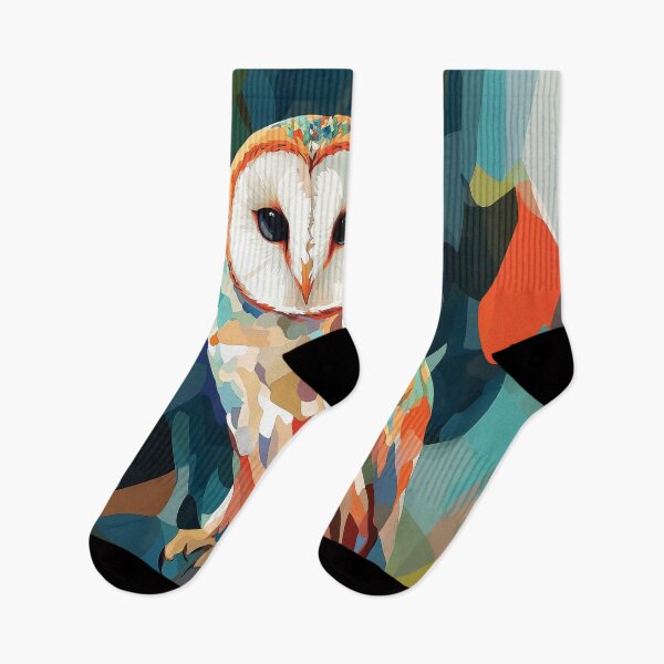 Item preview, Expressive Painterly Barn Owl in Vibrant Abstract Color Patches design. designed and sold by HEMRO.