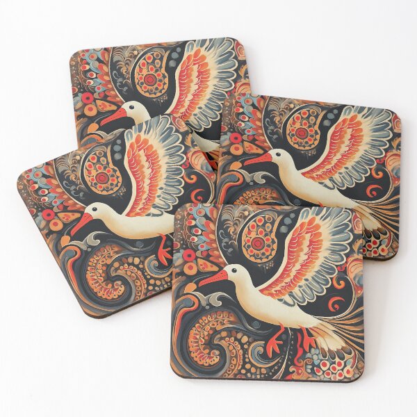 Item preview, Decorative Albatross design in a Fusion of Folk Art Styles. designed and sold by HEMRO.