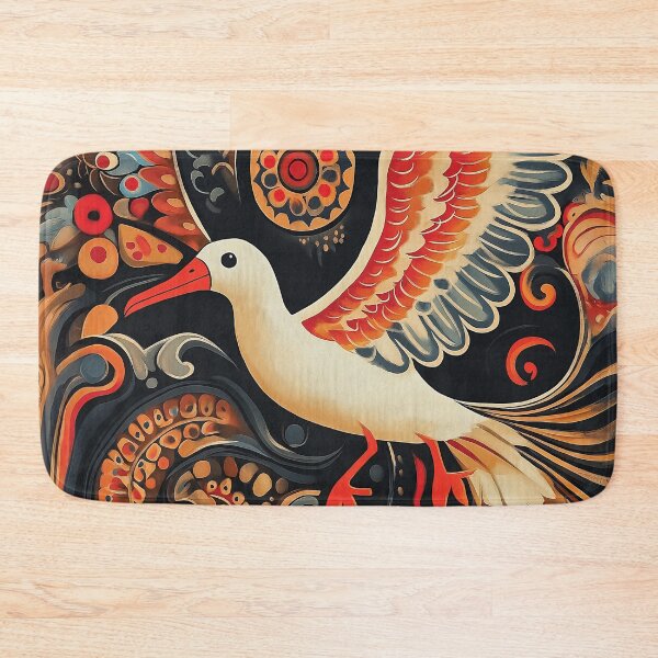 Item preview, Decorative Albatross design in a Fusion of Folk Art Styles. designed and sold by HEMRO.