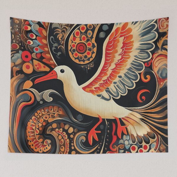 Item preview, Decorative Albatross design in a Fusion of Folk Art Styles. designed and sold by HEMRO.