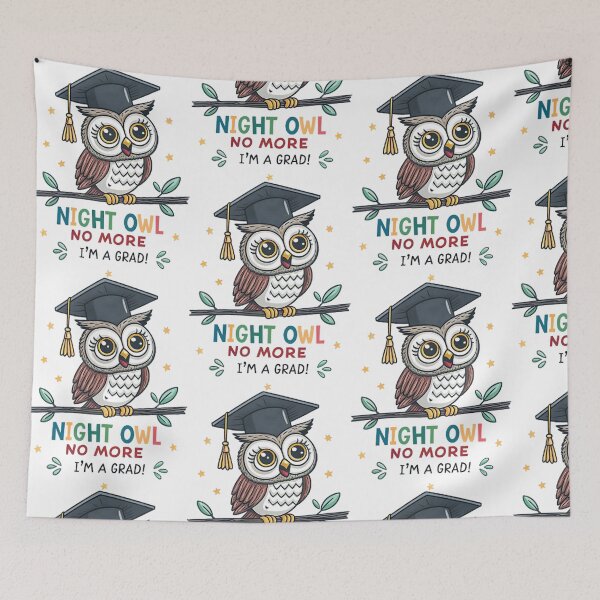 Item preview, Night owl no more, I'm a grad! designed and sold by likbatonboot.