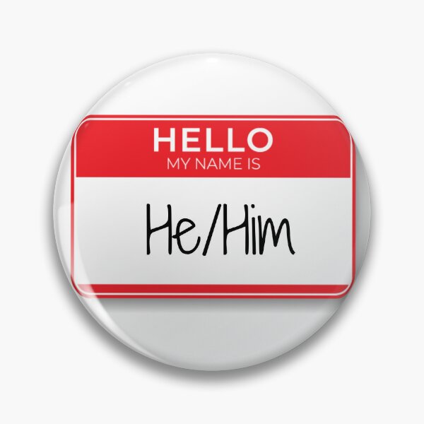 Item preview, Hello My Name Is He/Him Pronoun Sticker – Gender Inclusive Name Tag Design designed and sold by Jaspersdigitalart.