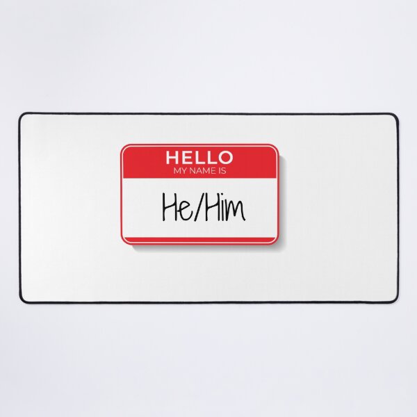 Item preview, Hello My Name Is He/Him Pronoun Sticker – Gender Inclusive Name Tag Design designed and sold by Jaspersdigitalart.