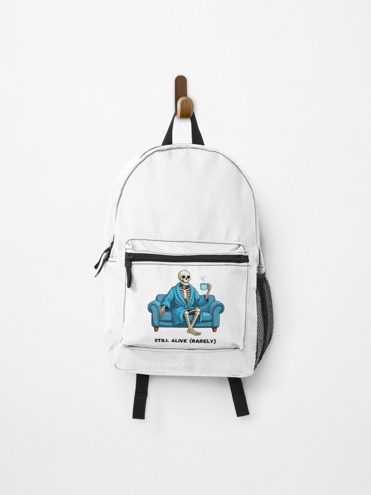 Thumbnail 1 of 3, Backpack, Barely Awake Skeleton designed and sold by cthrnsc.