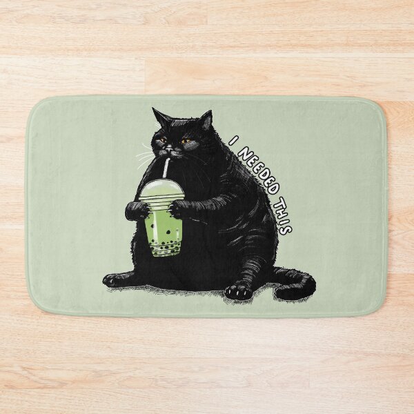Item preview, I Needed This Matcha Boba Chonky Cat designed and sold by KilkennyCat Art.