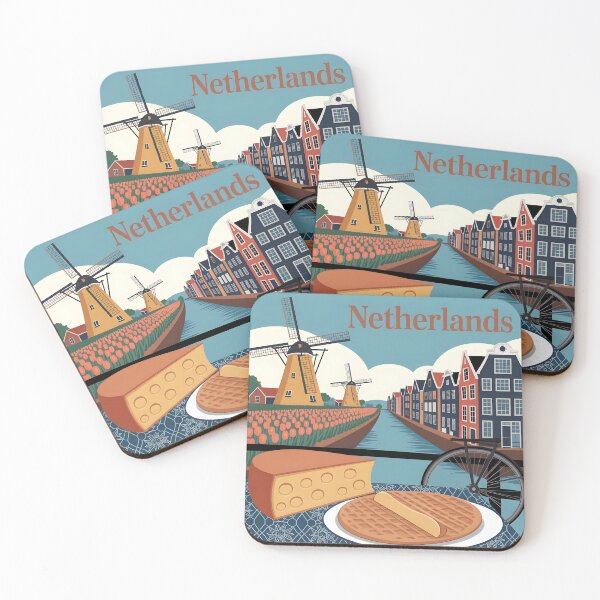 Item preview, Netherlands: Vintage Windmills & Tulips designed and sold by LSVart.