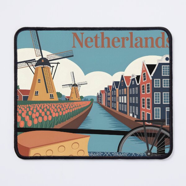 Item preview, Netherlands: Vintage Windmills & Tulips designed and sold by LSVart.