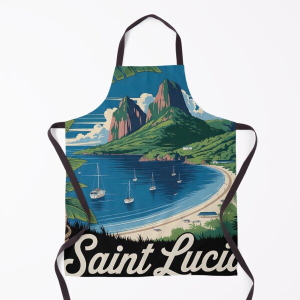 Item preview, Saint Lucia: Vintage Pitons & Coastal Life designed and sold by LSVart.