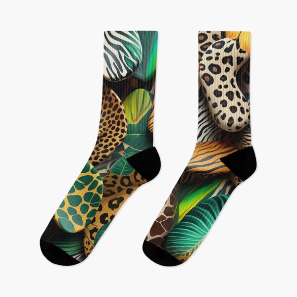 Item preview, Tropical Pebble Collage – Realistic Animal Prints and Jungle Leaves designed and sold by ArtiQreate.