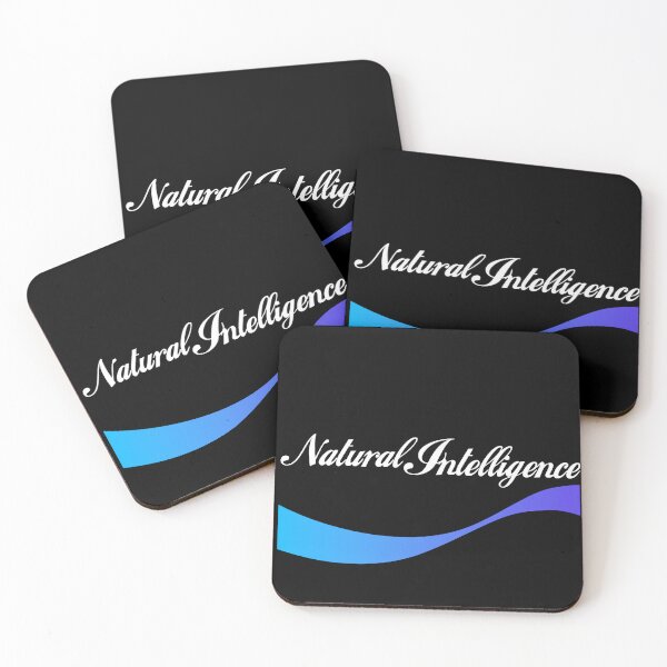Item preview, Copy of Natural Intelligence with wave illustration (for dark background) designed and sold by PixelPunny.
