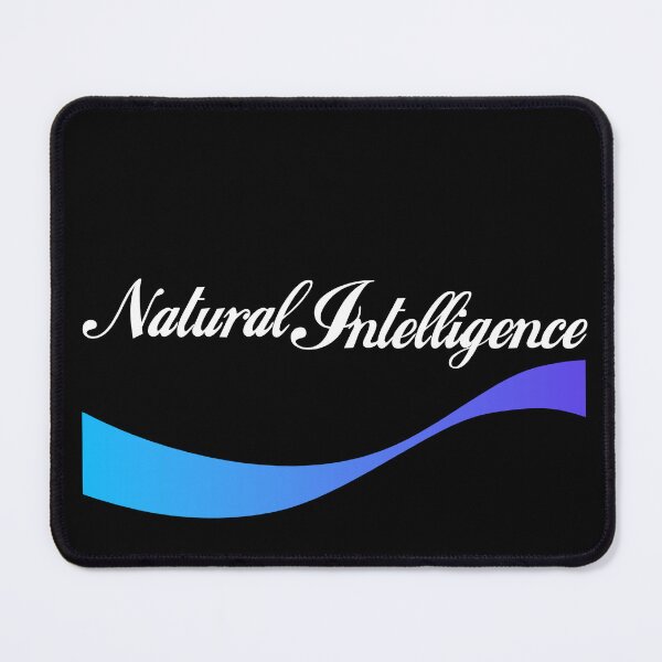 Item preview, Copy of Natural Intelligence with wave illustration (for dark background) designed and sold by PixelPunny.