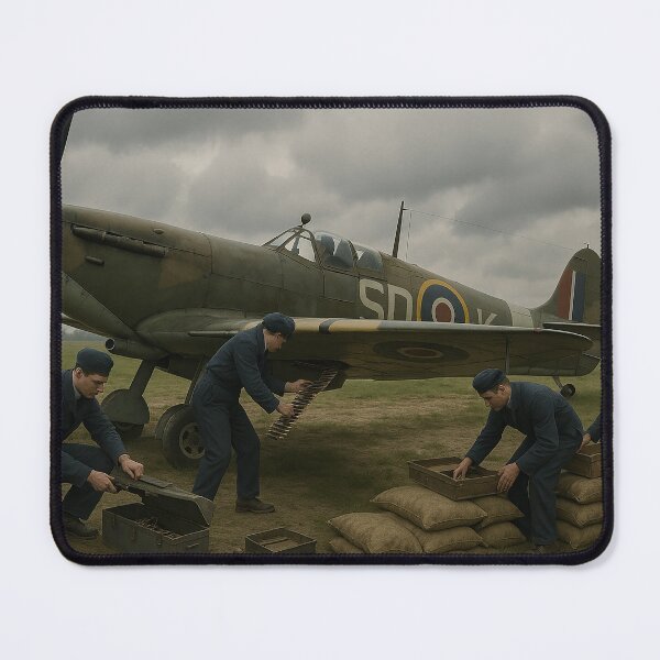 1 Mouse Mat & 1 Square Coaster Supermarine Spitfire Fighter Aircraft #52200 - View #2