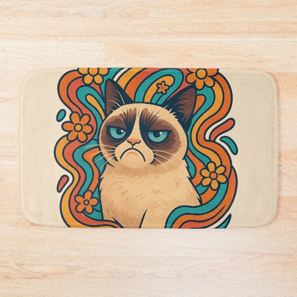 Item preview, Grumpy Cat – Retro Floral Meme designed and sold by GirlyPopped.