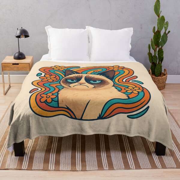 Item preview, Grumpy Cat – Retro Floral Meme designed and sold by GirlyPopped.