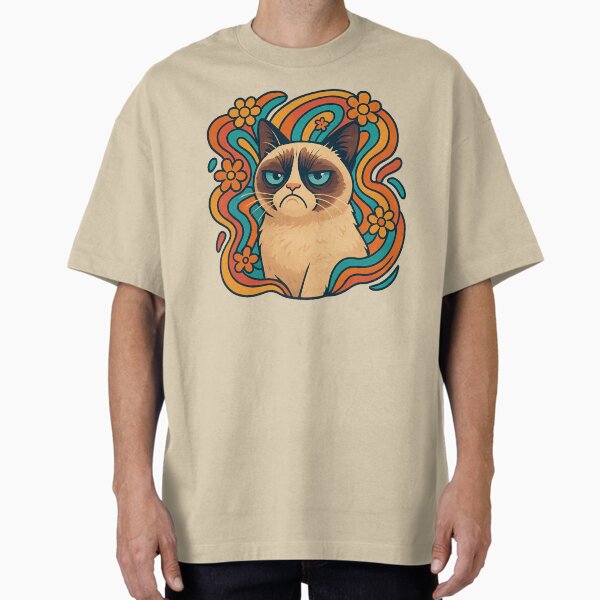 Item preview, Grumpy Cat – Retro Floral Meme designed and sold by GirlyPopped.