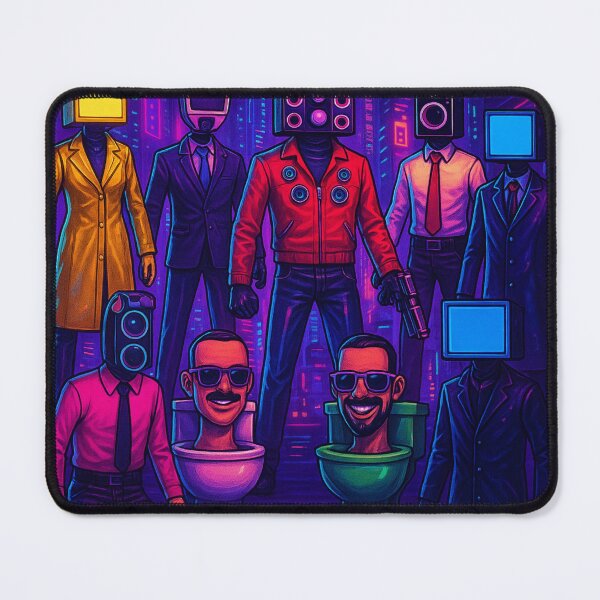 Item preview, Colorful Skibidi Toilet Camera Men Team Cartoon Cyberpunk (square) designed and sold by Cartoonaty.