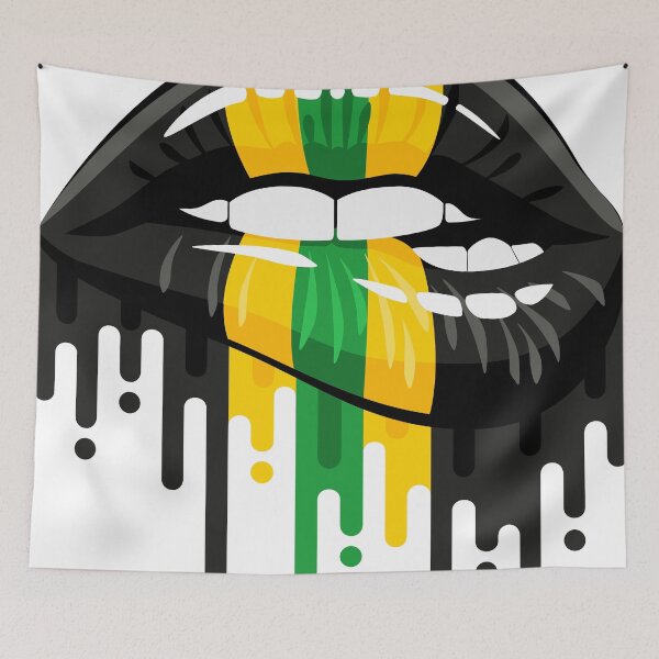 Item preview, Jamaica Flag, Dripping Lips, Biting Lips designed and sold by GoldenSunsetBloom.