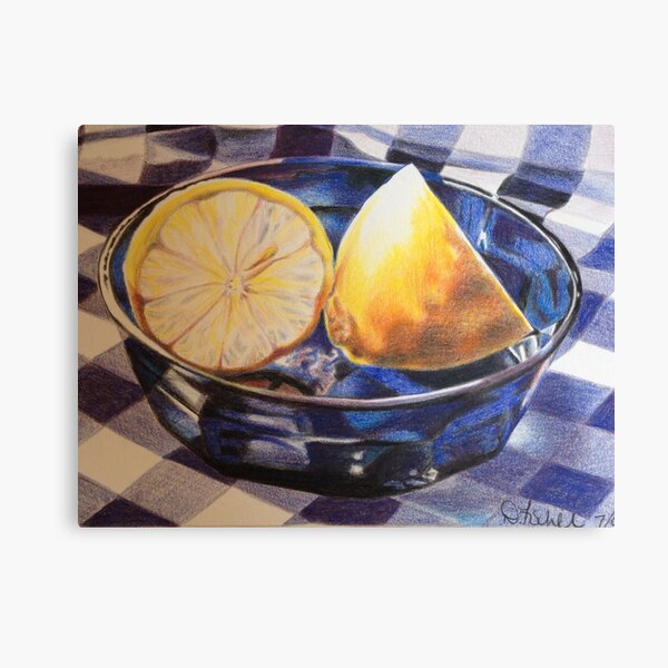 Lemons on Blue Canvas Print