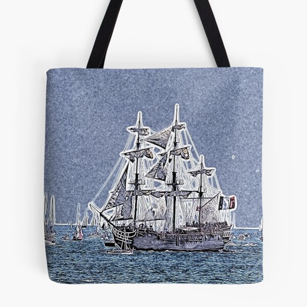 Item preview, three masted sailboat designed and sold by Open Road Gallery .