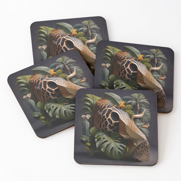 Item preview, Wild Sculpture – 3D Jungle Horn Collage with Animal Patterns and Foliage designed and sold by ArtiQreate.