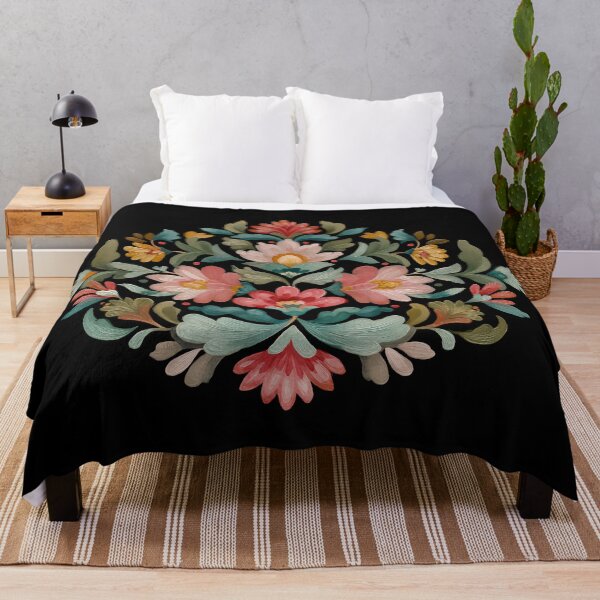 Item preview, Watercolor floral pattern with boho folk art designed and sold by valerko26.