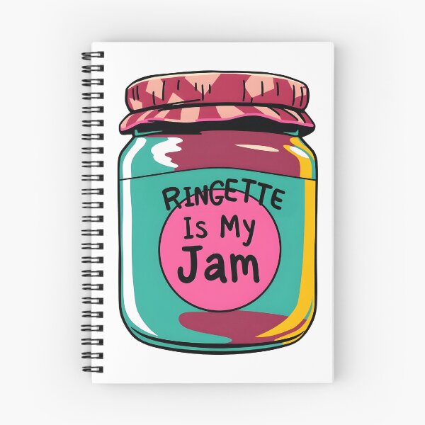 Item preview, Ringette Is My Jam text on a label of a jam jar designed and sold by EmeraldeaArt.