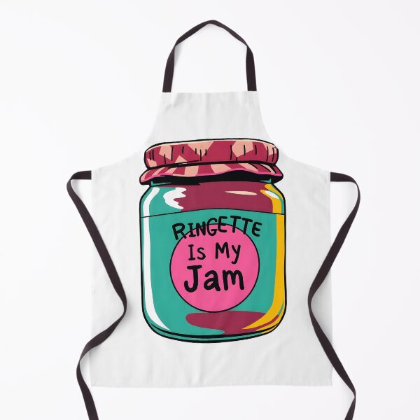 Item preview, Ringette Is My Jam text on a label of a jam jar designed and sold by EmeraldeaArt.
