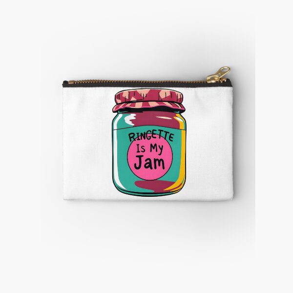 Item preview, Ringette Is My Jam text on a label of a jam jar designed and sold by EmeraldeaArt.
